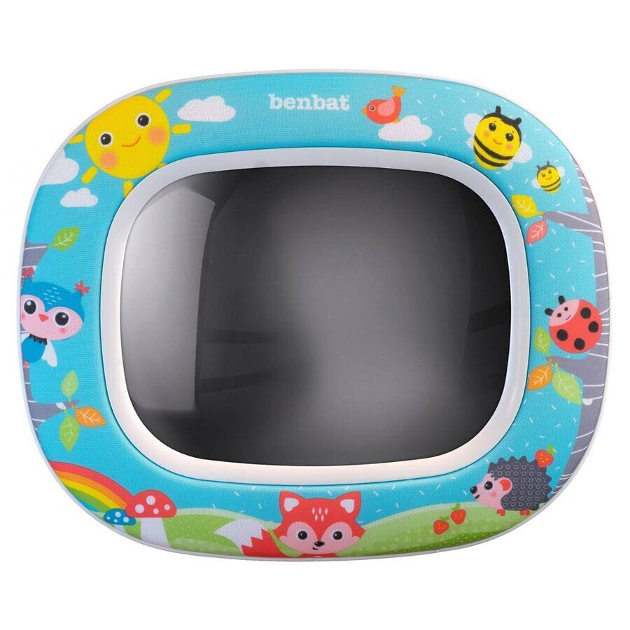 BENBAT Oglindă auto pentru copii Night&Day - Forest Friends 0m+ 1×1 buc, oglindă pentru copii