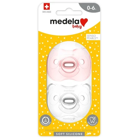 MEDELA SILICONE SOFT Baby Schnuller für Mädchen, 2 St.