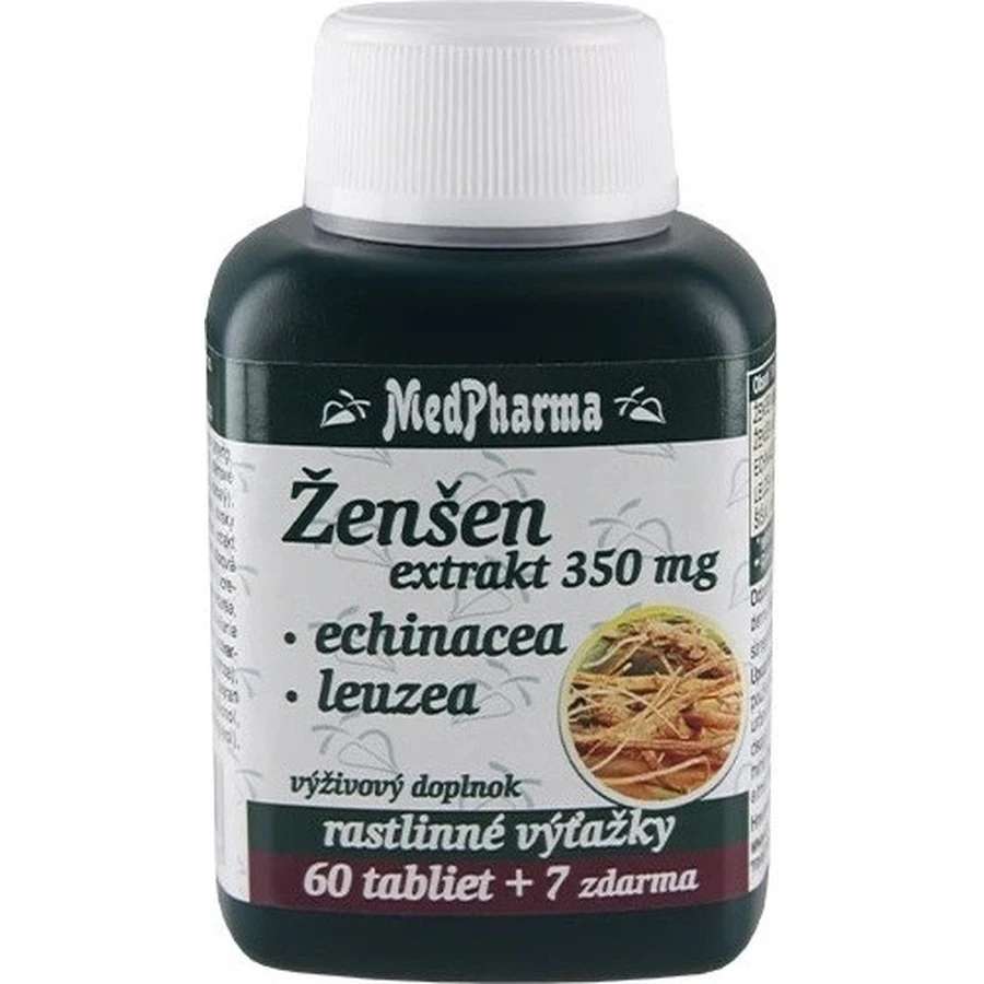MedPharma Ginseng 350 mg + Echinacea + Leuzea 1x67 tbl, complemento alimenticio
