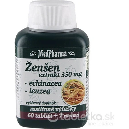 MedPharma Ginseng 350 mg + Echinacea + Leuzea 1x67 tbl, complemento alimenticio