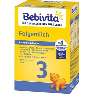 BEBIVITA Milk 3 UK instant follow-on milk formula. 9 months, 500 g 1×500 g