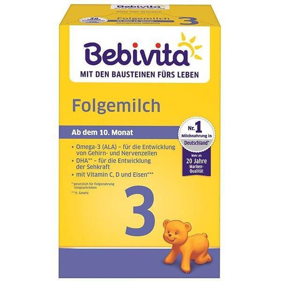 BEBIVITA Milk 3 UK fórmula láctea instantánea de continuación. 9 meses, 500 g 1×500 g