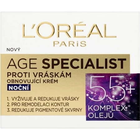 L'OREAL AGE SPECIALIST 55+ NIGHT 1x50 ml, crème anti-rides