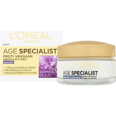 L'OREAL AGE SPECIALIST 55+ NIGHT 1x50 ml, crème anti-rides