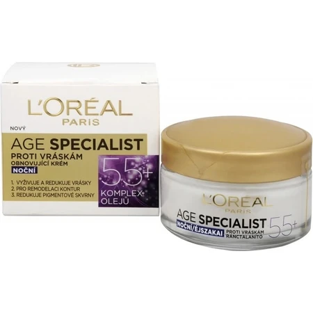 L'OREAL AGE SPECIALIST 55+ NIGHT 1x50 ml, crème anti-rides