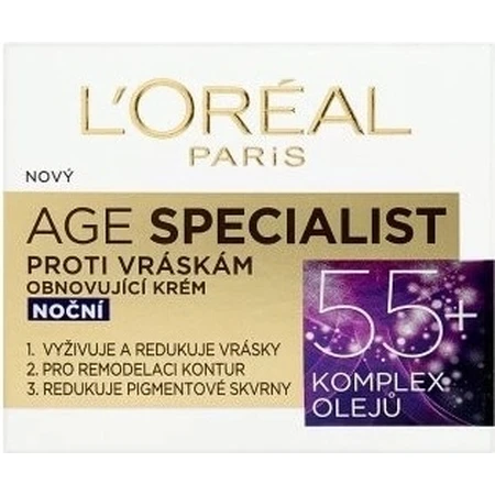 L'OREAL AGE SPECIALIST 55+ NIGHT 1x50 ml, crème anti-rides