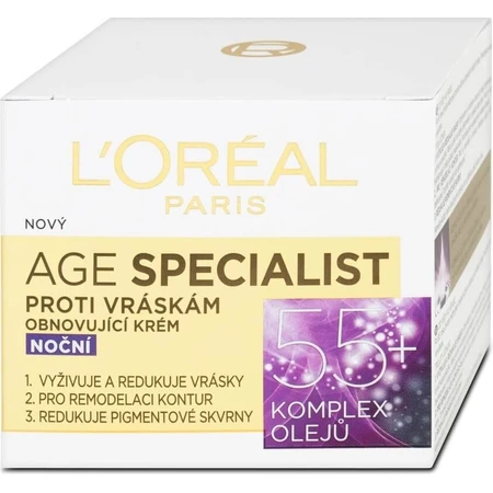 L'OREAL AGE SPECIALIST 55+ NIGHT 1x50 ml, crème anti-rides