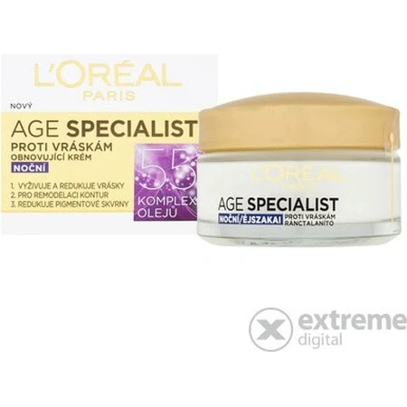 L'OREAL AGE SPECIALIST 55+ NIGHT 1x50 ml, crème anti-rides