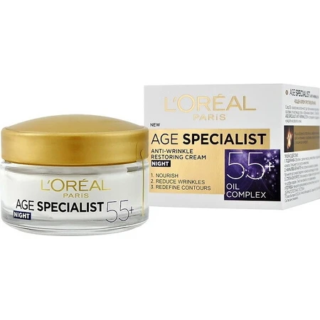 L'OREAL AGE SPECIALIST 55+ NIGHT 1x50 ml, crème anti-rides