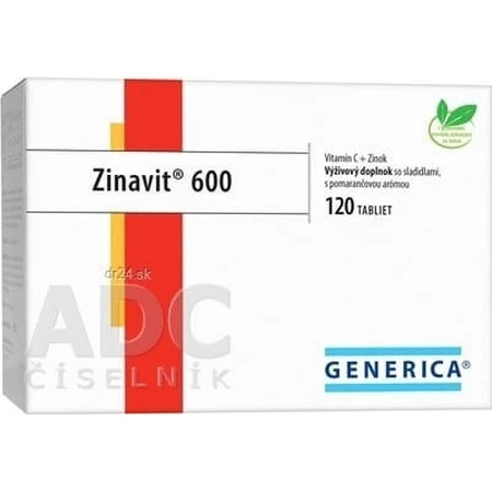 GENERICA Zinavit 600 con sabor a naranja 1×40 tbl, (vitamina C + Zinc)