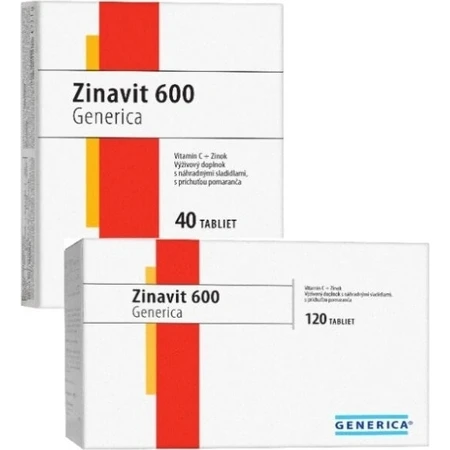 GENERICA Zinavit 600 con sabor a naranja 1×40 tbl, (vitamina C + Zinc)