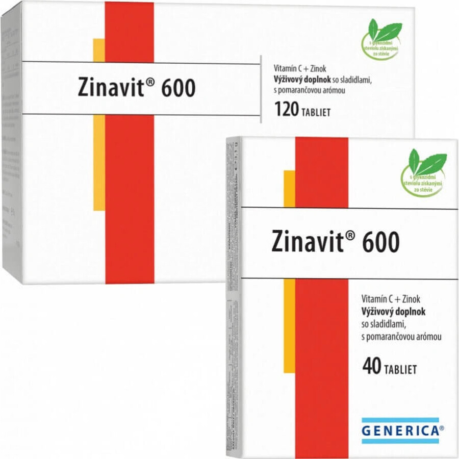 GENERICA Zinavit 600 al gusto di arancia 1×40 tbl, (vitamina C + zinco)