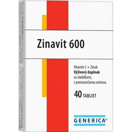 GENERICA Zinavit 600 con sabor a naranja 1×40 tbl, (vitamina C + Zinc)