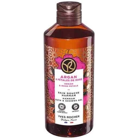 Yves Rocher Shower Gel Argan and Organic Moroccan Rose 1×400 ml, shower gel
