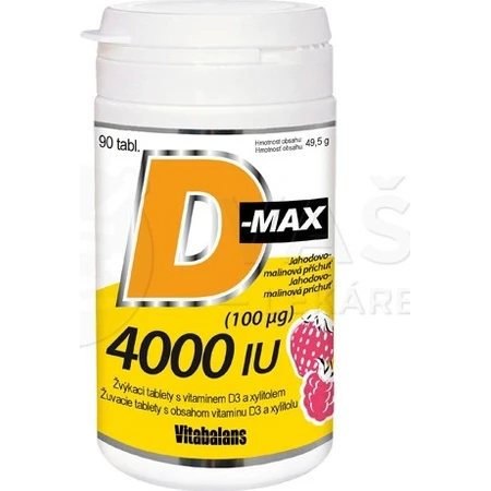 Vitabalans D-max 4000 IU (100 µg) 1×90 tbl, Vitamin D3