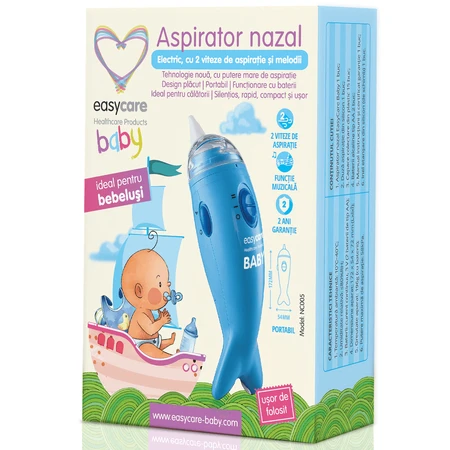 Aspirateur nasal électrique avec 2 vitesses et mélodies, facile d'entretien