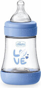 CHICCO Biberon Perfect 5 silicon, 150 ml băiat 1&#215;1 buc, biberon