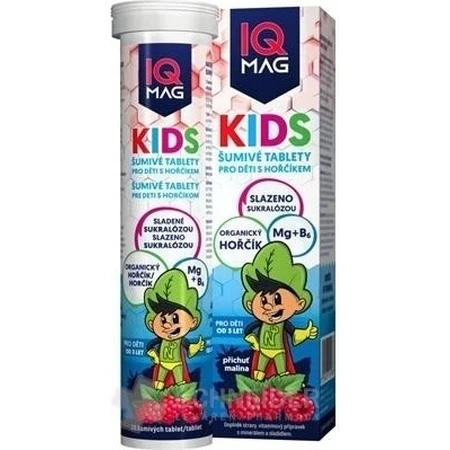 IQ mag Kids Mag Magnésium pour enfants Framboise 1×20 tbl, complément alimentaire