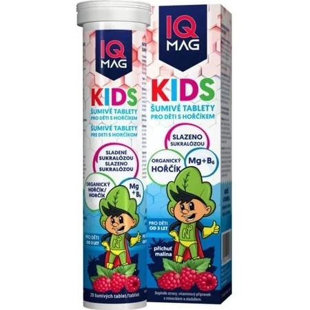 IQ mag Kids Mag Magnésium pour enfants Framboise 1×20 tbl, complément alimentaire
