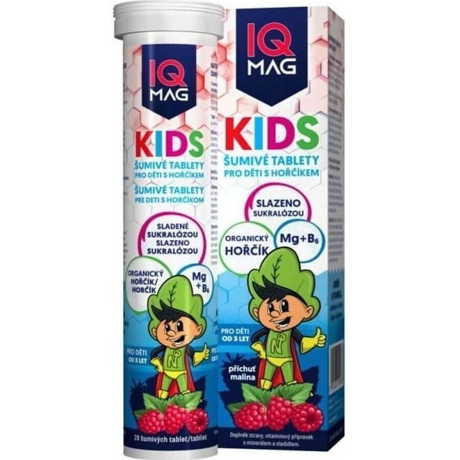 IQ mag Kids Mag Magnesium for Kids Raspberry 1×20 tbl, food supplement