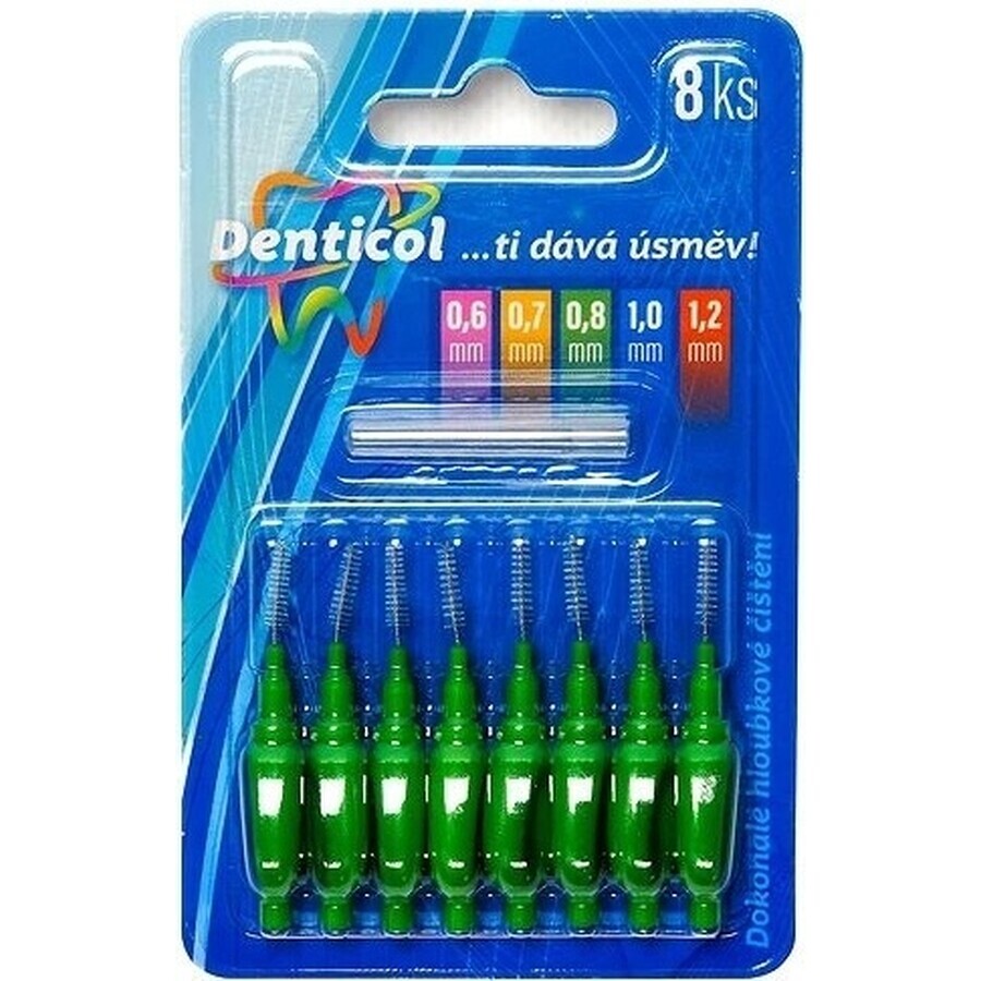 Boutique Denticol taille. 0,8mm, brosse interdentaire avec manche plat 1×8 pcs, brosse interdentaire Denticol taille. 0,8mm, brosse interdentaire avec manche plat 1×8 pcs, brosse interdentaire