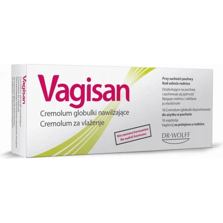 Vagisan HydroCream Cremolum 16 stuks, vaginale zetpillen