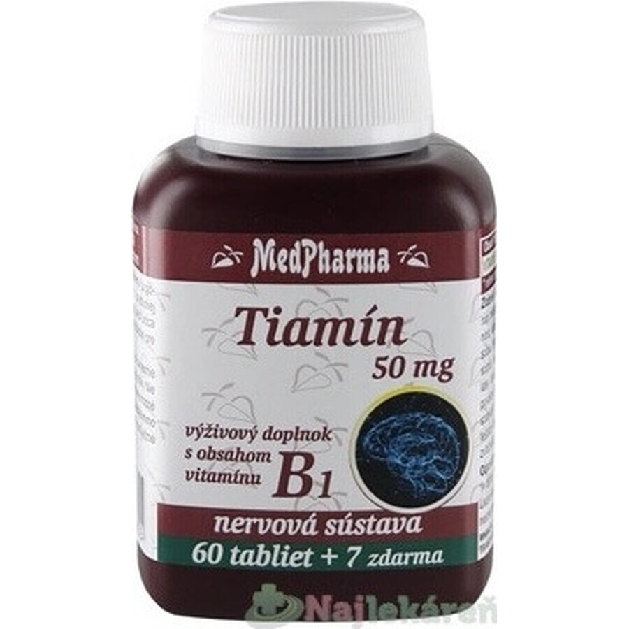 MedPharma TIAMINA 50 mg (vitamina B1) 1×67 tbl, 60+7 esenzione