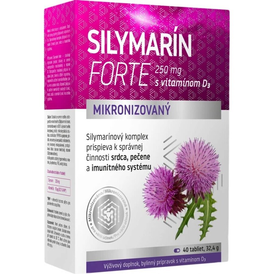 Silymarin forte + vitamin D3 1×40 tbl, food supplement