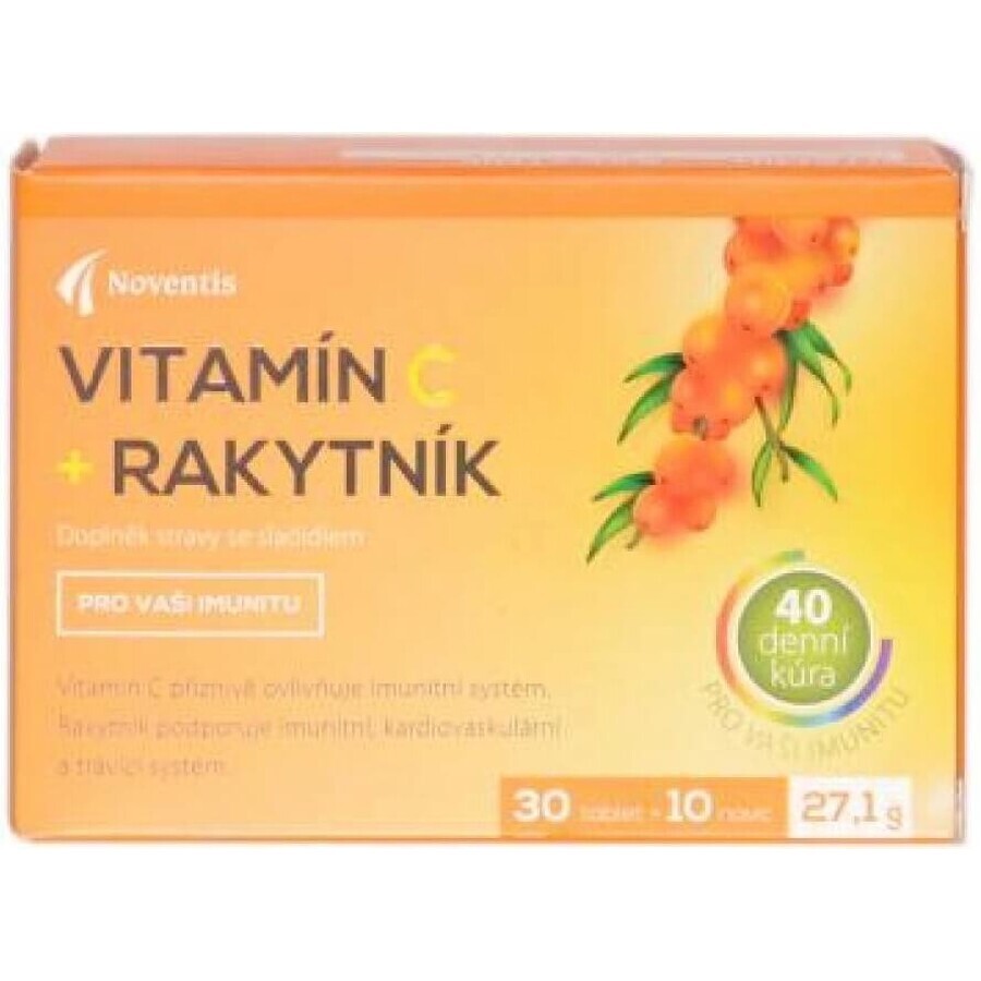 Noventis Vitamina C + espino amarillo 1×40 tbl, vitamina C