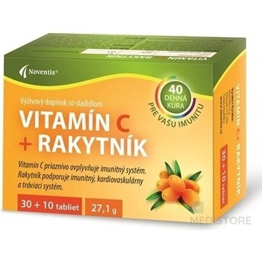 Noventis Vitamina C + espino amarillo 1×40 tbl, vitamina C