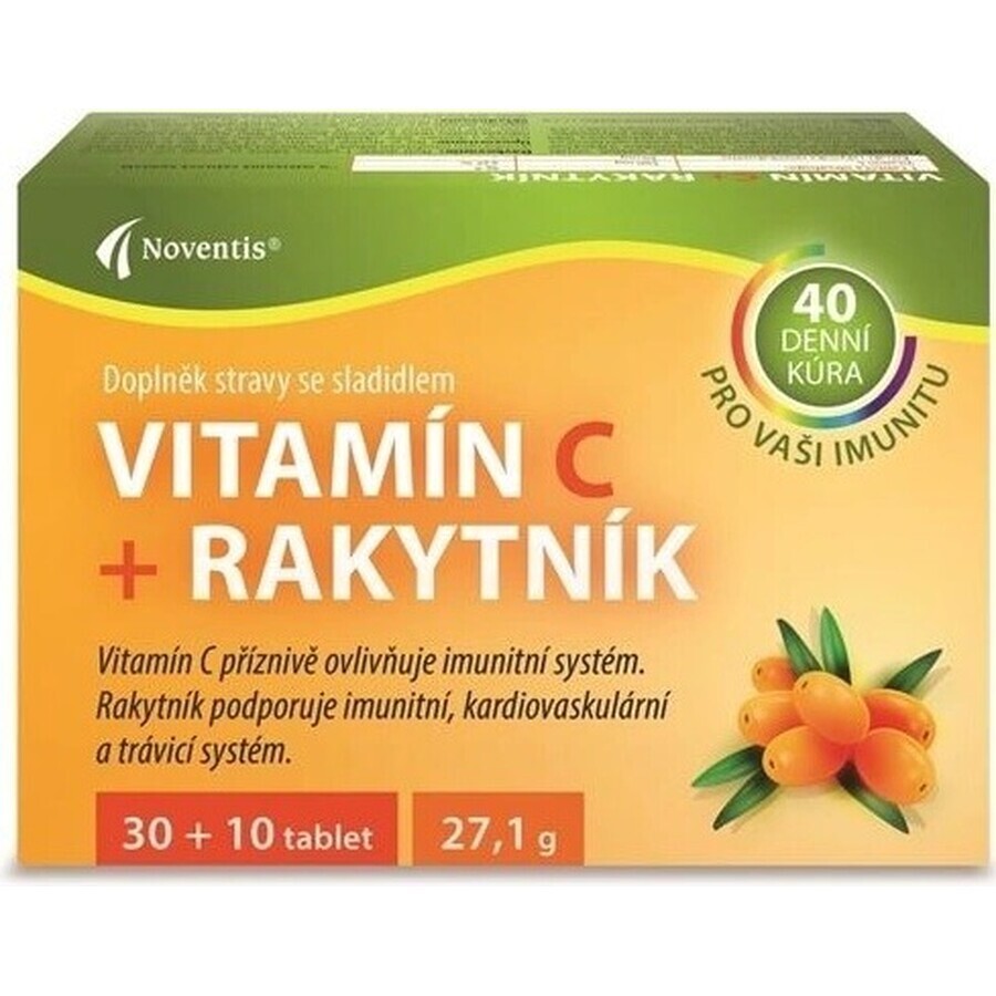 Noventis Vitamina C + espino amarillo 1×40 tbl, vitamina C