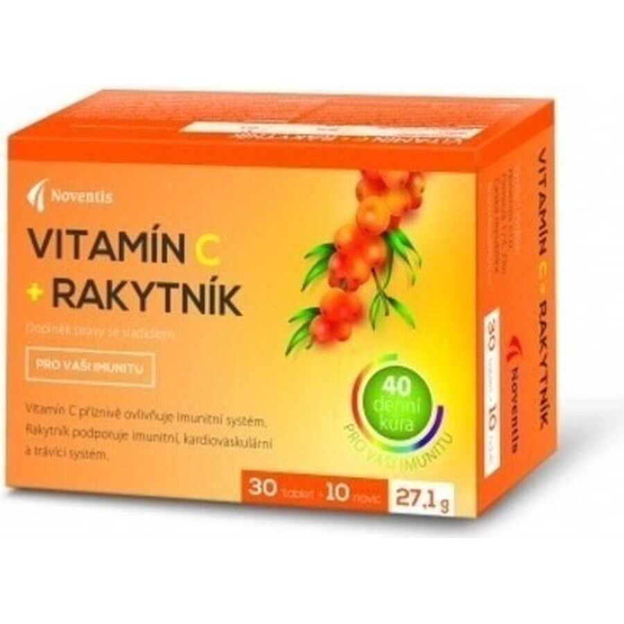 Noventis Vitamina C + espino amarillo 1×40 tbl, vitamina C