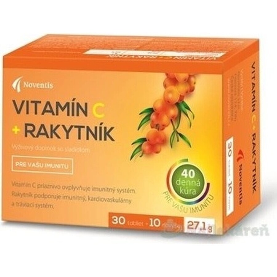 Noventis Vitamina C + espino amarillo 1×40 tbl, vitamina C