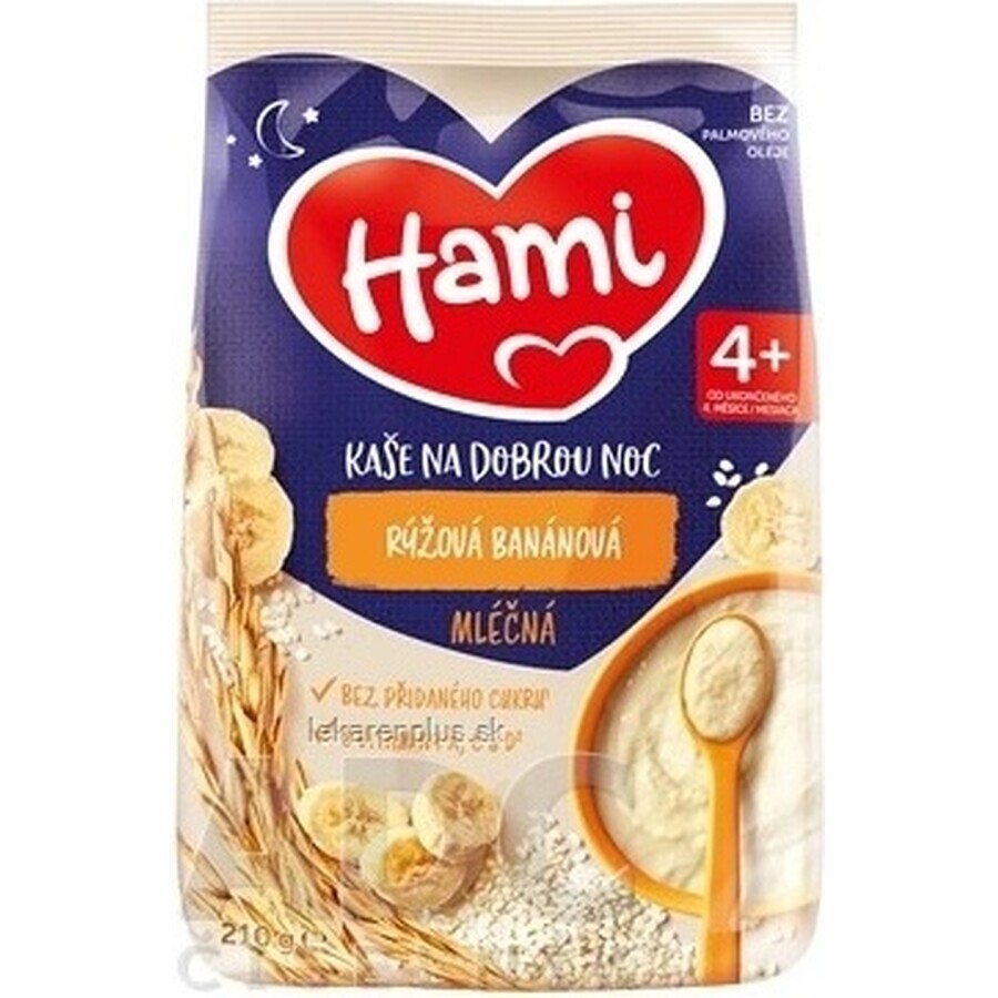 HAMI Gachas de arroz con plátano 1×210 g, gachas de arroz