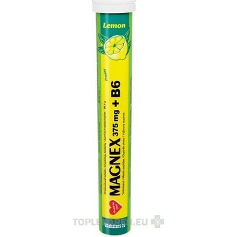 Vitabalans MAGNEX 375 mg + B6 bruisend 1×20 tbl, magnesium + B6 voor sporters