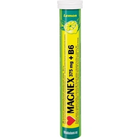 Vitabalans MAGNEX 375 mg + B6 efervescente 1×20 tbl, magnesio + B6 para deportistas