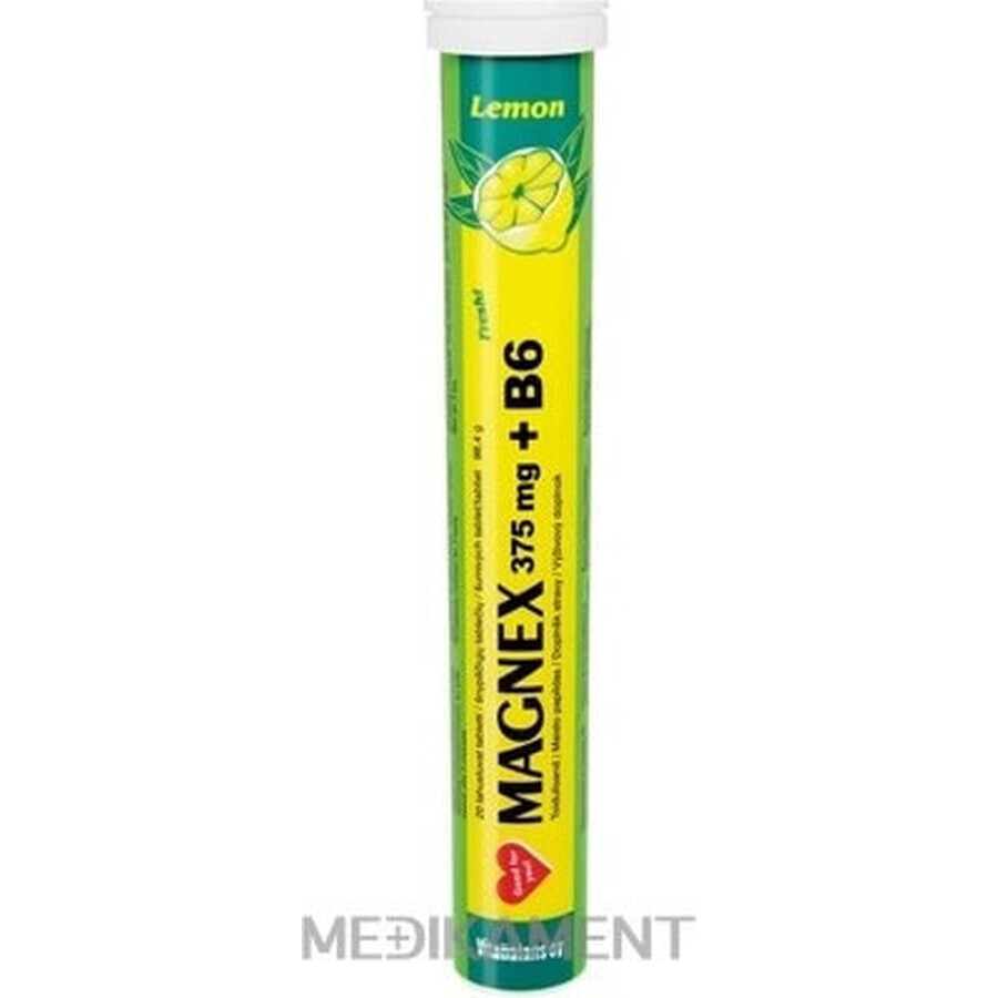 Vitabalans MAGNEX 375 mg + B6 bruisend 1×20 tbl, magnesium + B6 voor sporters