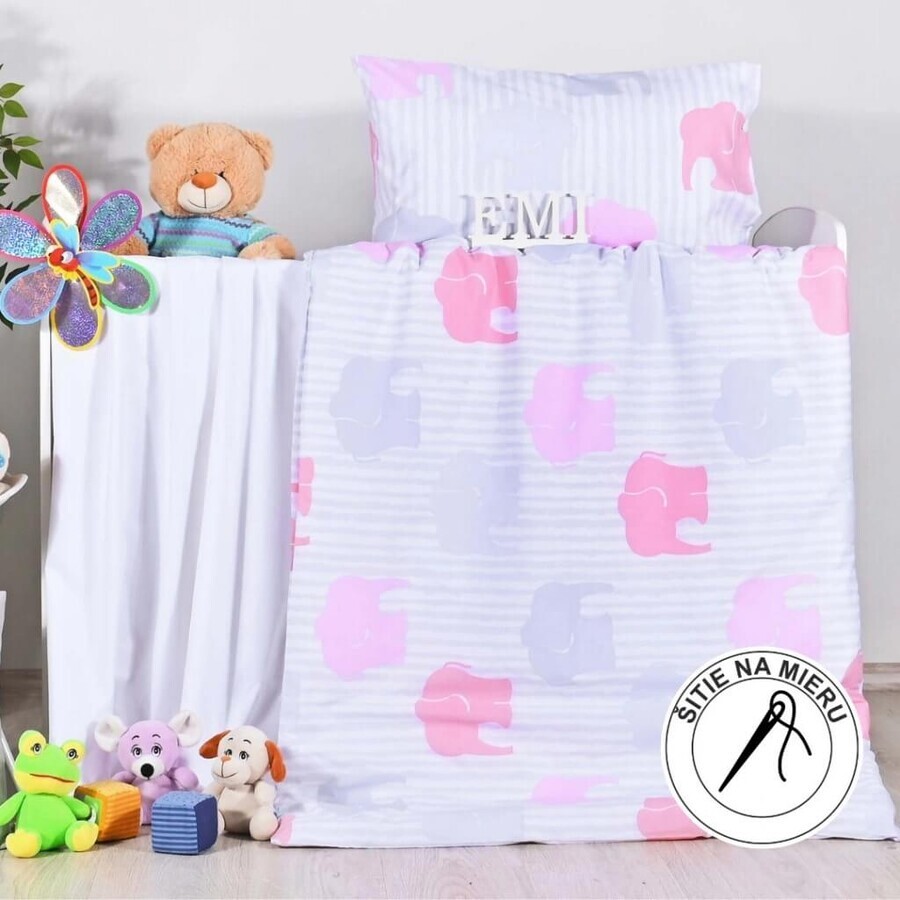 EMI Elephant bedding for children pink 130x90+65x45