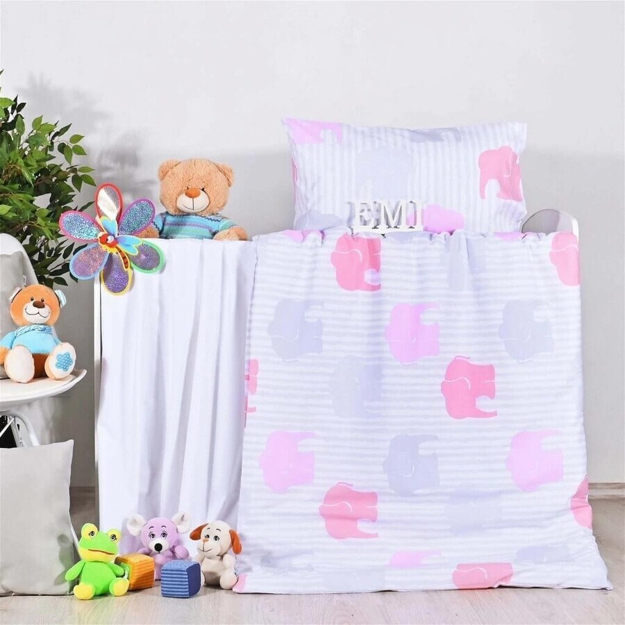 EMI Elephant bedding for children pink 130x90+65x45