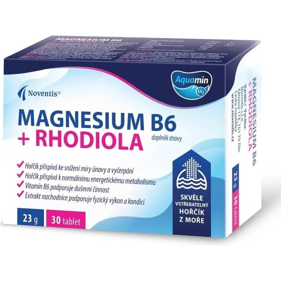 MAGNESIUM B6 + RHODIOLA 1×30 tbl, zeer absorbeerbaar magnesium uit de zee