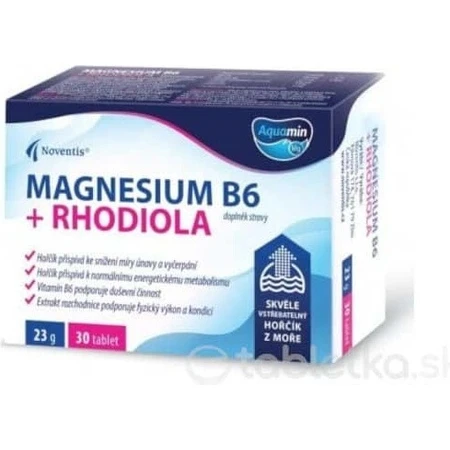 MAGNESIO B6 + RODIOLA 1×30 tbl, magnesio de alta absorción procedente del mar