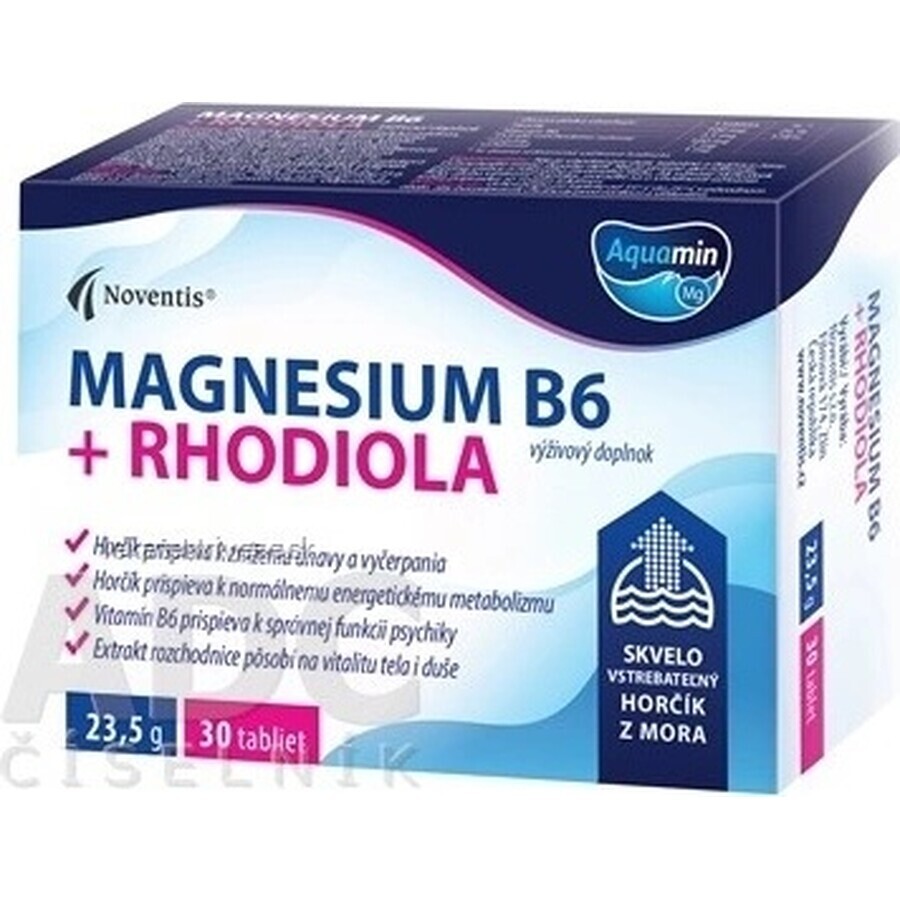 MAGNESIUM B6 + RHODIOLA 1×30 tbl, zeer absorbeerbaar magnesium uit de zee