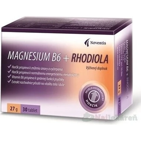 MAGNESIO B6 + RODIOLA 1×30 tbl, magnesio de alta absorción procedente del mar