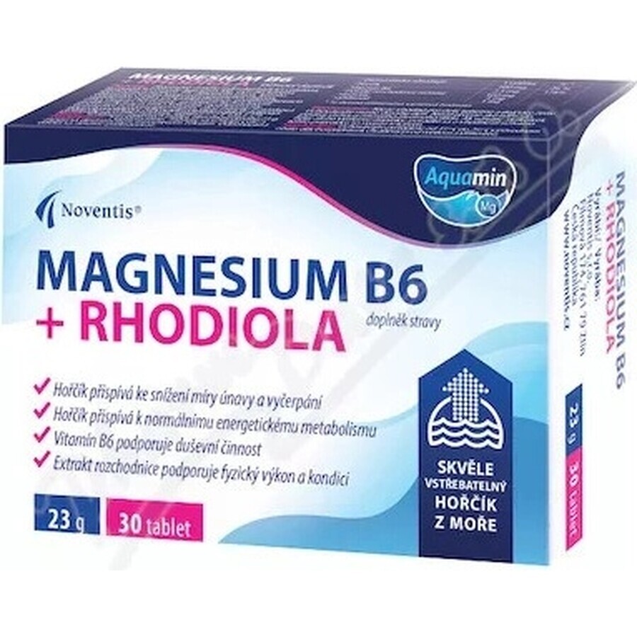 MAGNESIUM B6 + RHODIOLA 1×30 tbl, zeer absorbeerbaar magnesium uit de zee