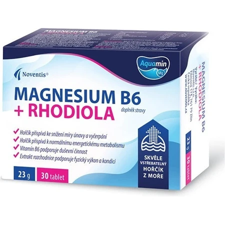 MAGNESIO B6 + RODIOLA 1×30 tbl, magnesio de alta absorción procedente del mar