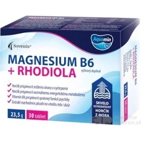 MAGNESIO B6 + RODIOLA 1×30 tbl, magnesio de alta absorción procedente del mar
