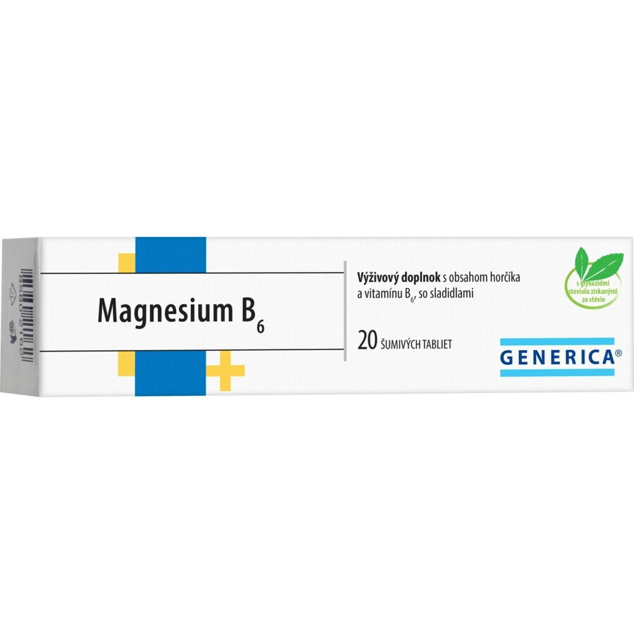 GENERICA Magnesium B6 1×20 tbl, magnesium