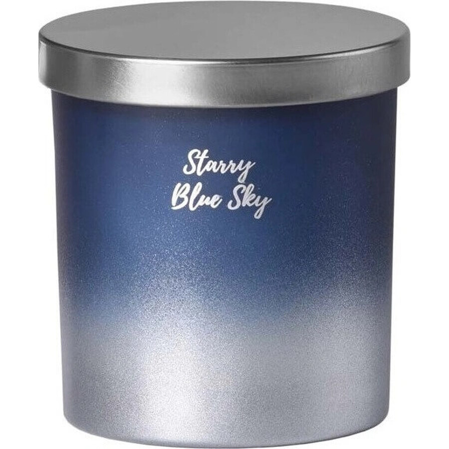 Emocio Glas mit Metallkappe Starry Blue Sky Duftkerze 1×1 Stück, Größe 80 x 90 mm
