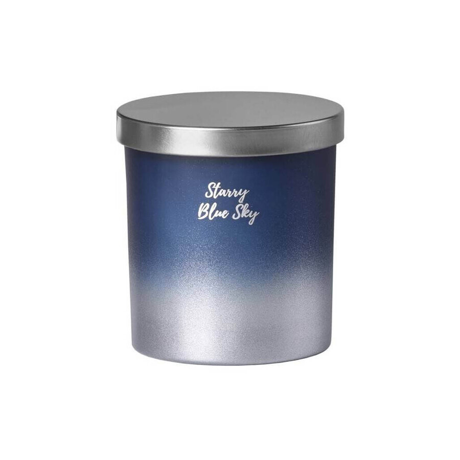 Emocio Glas mit Metallkappe Starry Blue Sky Duftkerze 1×1 Stück, Größe 80 x 90 mm