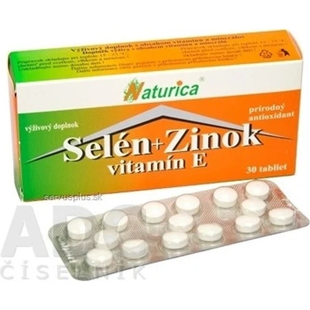 Naturica SELENIUM + ZINC, vitamin E 1×30 tbl, food supplement
